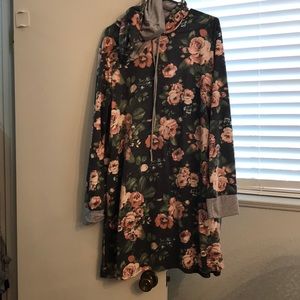 Floral hoodie dress